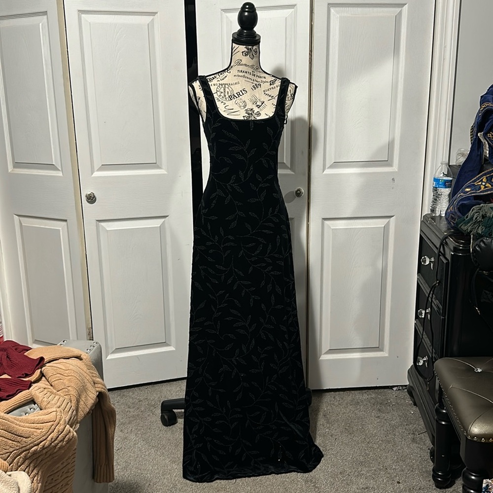 Women's Long Black Embelished Alexia Admor Formal Dress
